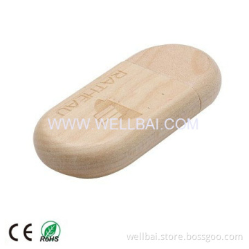 Wooden USB Disk with Engraving Logo for Promotion